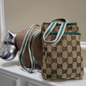 Gucci GG Canvas Sherry Line Shoulder Mini Crossbody Bag, Authentic!!